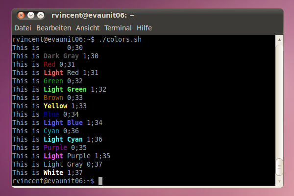 Bash Colors Script